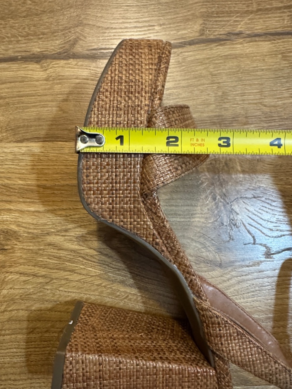 Marc Fisher Tan Woven Platform Sandals with Ankle Strap - Picture 7 of 7